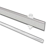 INTERDECO Paneelwagen Aluminium mit Klettband kürzbar für Gardinenschienen, Universal Easyslide, 45 cm