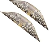 LUbrel Türgriff, antiker geschnitzter Schrankgriff, halbrunder Griff, FurPull Zinklegierung, grüne Bronze, Schubladenschrank-Türgriff (Lochabstand 64 mm) (Color : Onecolor, Size : Hole pitch 64mm)