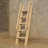 OURECO Natürliche Etagenleiter/Holzbodenleitern, Robuste Kletterleiter Mit 2 Handläufen, Umweltfreundliche Schrägleiter Für Hochbetten/Schlafzimmer