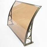 Türvordach,Vordach Haustür Überdachung Pultbogenvordach aus 2.5 mm Transparent Polycarbonat und Aluminium Rahmen,Vordach für Eingangstür für Draußen Sonnenschutz Regenschutz (120x120cm/47 x47)