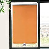Saugnapf Rollo Fenster, Verdunklungsvorhänge, Einziehbare Portable Window Cover Curtain, Sichtschutz, Ohne Bohren Rollos, Für Balkone, Kinderzimmer, Büro,Orange-40x125cm(15.7x49in)