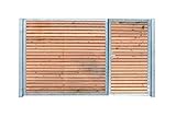 Einfahrtstor Verzinkt Holz Tor quer Asymmetrisch 2-flügelig 300cm x 180cm