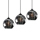 Modern K9 Kristall Leuchte Pendelleuchte Esstischleuchte Retro Glas Globo Lampenschirm Design Anhänger Lüster Hängeleuchte Innen Dekorativ Lampe Beleuchtung Pendellampe Esszimmer Bartheke Ø20cm