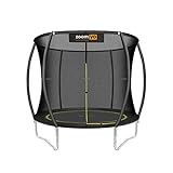 Zoomyo Gartentrampolin 244 cm Professional, Federlos, Outdoor Trampolin, Kindertrampolin, federloses Elastik Sprungsystem inkl. Sicherheitsnetz, Witterungsbeständig, hohe Belastbarkeit