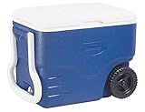 Coleman Passive Kühlbox 40 QT Performance Wheeled Cooler, Thermobox 37.5 L Fassungsvermögen, Mobile Eisbox mit Rädern