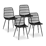 Fromm & Starck Star_SEAT_09 Stuhl 4er Set bis 150 kg Sitzfläche 46,5 x 45,5 cm schwarz Kunststoffstuhl Stuhlbeine Metall