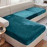 Rosnek Sofakissenbezüge, Stretch Samt Sofa Sitzbezug für 4 Sitzer, Universal rutschfeste, elastische CouchSchonbezüge Ersatz, Stretch Home Furniture Protector mit elastischer Unterseite, 1 Stück,