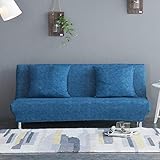 Dectory Armless Sofa-Abdeckung Solid Color Texture Schlafsofa Abdeckung Elastische Kraft All-Inclusive Schlafsofa Abdeckung for Heim (Color : A, Size : M(160X190cm))