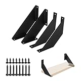 Regalwinkel Schwarz Metall 10cm 4 Stück, Regalhalterung Wand Regalträger Regal Regalhalter Schwerlast, 90 Grad Regal Halterung Wandmontage