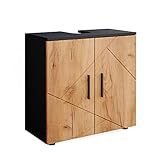 Vicco Waschbeckenunterschrank Waschtischunterschrank Badschrank Irma modern Badezimmer Schrank Badezimmermöbel Badmöbel Schrankschublade Schranktür Schrankfach (Anthrazit-Eiche, 60cm)