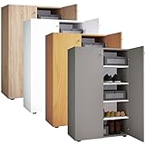 VCM XL Holz Großer Schuhschrank Schuhregal Groß Stiefel Dielenmöbel Lona 5 Fächer Weiß
