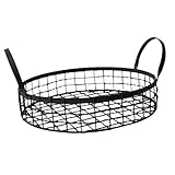 LABRIMP Obstdekor Schwarze Körbe Kosmetikbehälter Drahtkorb Erntegartenkorb Drahtaufbewahrungskörbe Brotkorb Obstaufbewahrungsgriffkorb Drahtkörbe Obstschale Schwarz