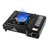 Campingkocher, Tragbarer Camping Gaskocher 2800W Einzelbrenner für Picknicks, Grillen, Wandern, Campingausrüstung Überspannungsschutz