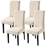 Fuloon Stuhlhussen 4er Set, Stuhlüberzug Universal Stretch Abnehmbare Stuhlbezug Protector Cover, für Haus Esszimmer Moderne Hochzeit Bouquet, Hotel, Restaurant Dekor