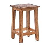 DESIGN DELIGHTS RUSTIKALER Holz SITZHOCKER Madero | 48x30x30 cm (HxBxT), Recyclingholz | Holzhocker | Farbe: 01 Natur-Vintage