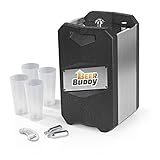 Beer Buddy aktuellste Version vom Hersteller Bottoms Up-Bierzapfanlage ohne Strom für alle handelsüblichen 5 Liter Fässer-inkl. Zubehör u. Becher, Edelstahl, 5 liters, Silber Schwarz