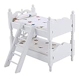 SunshineFace Puppenbett 1:12 Puppenhaus Mini Möbel Kinder Schlafzimmer Modell Etagenbett Spielzeug