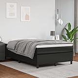 FAMIROSA Boxspringbett mit Matratze Schwarz 120x200 cm Kunstleder-4596