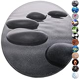 Sanilo Badteppich Rund, viele schöne runde Badteppiche zur Auswahl, hochwertige Qualität, sehr weich, schnelltrocknend, waschbar, 80 cm (Black Stones)