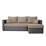 VitaliSpa Ecksofa mit Schlaffunktion, Schlafcouch mit Bettkasten für Wohnzimmer