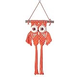 ZOYIEP Eule Makramee Wandbehang,Hand Gewebte Böhmische Eule Wandteppich, Eule Tapisserie,Boho Deko Eule Wandteppiche für Kinderzimmer Schlafzimmer Dekoration