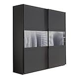 Lomadox Schwebetürenschrank Kleiderschrank, 200cm, in Graphit mit grauem Wabenglas, B/H/T ca. 200/216/65 cm