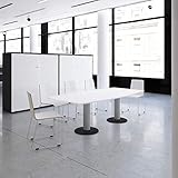 Optima Konferenztisch Bootsform 200x100 cm Besprechungstisch Weiß Tisch Esstisch Küchentisch