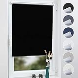 Grandekor Verdunklungsrollo ohne Bohren 60x150cm(BXH) Schwarz, Verdunkelungsrollo Klemmfix Thermorollo Sichtschutz Hitzeschutz, Wand-und Deckenmontag Klemmrollo Fensterrollo für Fenster & Tür