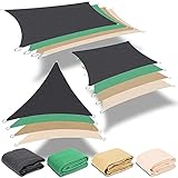 Rapid Teck Sonnensegel Dreieck Creme/Beige 5x7x7m Sonnenschutz Windschutz Sonnendach UV Schutz HDPE Atmungsaktiv für Garten Balkon Terrasse