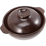 DOITOOL Auflauf Tontopf Kochtöpfe Ton Mit Deckel Reistöpfe Steingut Traditioneller Vintage-Auflauf Für Shabu Shabu Auf Dem Herd (Hellbraun) 600Ml