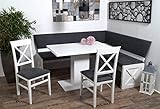 MSZ Design Eckbank Eckbankgruppe Essgruppe MADRANO weiß 185 x 155 cm