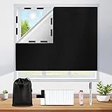 Fenster Verdunkelung 200x148cm, Dachfenster Verdunkelung Ohne Bohren, Sonnenschutz Fenster Innen Verdunklungsfolie, Fenster Abdunkeln 100% Lichtundurchlässig, Thermofolie Verdunklungsstoff Schwarz