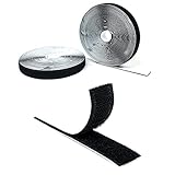 LEO's - 3m x 16mm Klettband selbstklebend extra stark doppelseitig (Flauschband schwarz) - Selbstklebende Klettbänder Hakenband Klebepads Klett Band Klettverschlussband beidseitig in Industriequalität