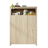 trendteam smart living Babyzimmer Kleiderschrank Schrank Olivia, 130 x 186 x 54 cm Eiche Sägerau hell mit viel Stauraum