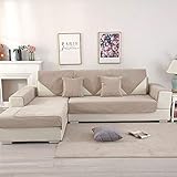 ERNZI Einfach aufzuziehende Sofa-Couchbezüge,wasserdichter Sofaschutz für Haustiere/Kinder,Schonbezug für 2/3/4-Sitzer-Sofas,Sofabezüge in L-Form,Katzen-Hund-Pad,Sofa-Sitzschutz beige_Pillowcase_4