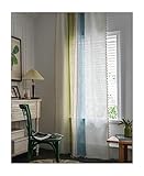 Ayoiow Vorhänge Verdunklung, Vorhang Blickdicht 2Er Set Blue Green 132X214CM Ür Maximale Verdunkelungsvorhang In Wohnräumen Schlafzimmern Büros Gestickte Quasten Im Landhausstil