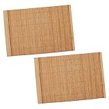 Alipis 2 Stück Hölzerne Bambusmatten-Tischsets Natürliche Tischsets Holzdekor-Untersetzer Für Den Esstisch Bambus-Tischsets Japanische Tischsets Bambus-Tischsets Isolierte