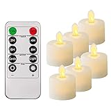 piccante Remote-LED-Kerzen, 6 STÜCKE Wasserdichte Flackernde Kerzenlichter Realistisches Design, Heimdekoration Teelicht für Wohnzimmer Schlafzimmer Esszimmer