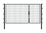 Alberts 647025 Doppeltor Flexo mit Zubehör | verschiedene Breiten und Höhen | anthrazit | Breite 100 + 200 cm | Höhe 160 cm