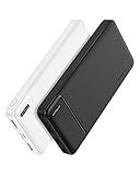 AsperX Power Bank 2 Stück,Powerbank 10000mAh (USB-C-Eingang und -Ausgang) Slim Klein Aber Stark Externer Handyakkus,Kompatibel mit iPhone 14 13 12 11 Pro Max,Samsung,iPad,Huawei,AirPods,Switch