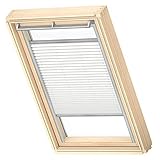 VELUX Original Dachfenster Plissee für MK06, Weiß, mit Grauer Führungsschiene