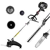 BRAST Benzin Multitool 3.0 PS 5 in1 Motorsense Heckenschere Hochentaster Rasentrimmer Astsäge Freischneider 52cm³ TÜV geprüft