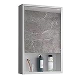 ROLTIN Badezimmer-Spiegelschrank aus massivem Holz, Wand-Aufbewahrungsbox für Ankleidezimmer, Einzeltür, weiß, klares Bild / 50 cm (40 cm) (weiß 50 cm)