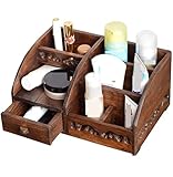 JUNOOS Make Up Organizer Schmink Organizer Teak Schublade Typ Kosmetik Aufbewahrungsbox Desktop Make-up Organizer Für Schlafzimmer Kosmetik Organizer Makeup Aufbewahrung