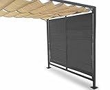 GRASEKAMP Qualität seit 1972 2 Seitenteile für Flachdachpergola Venecia Textilene Grau