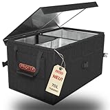 PROTEX Kofferraum Organizer 70 l - Faltbare Kofferraumtasche mit Deckel - XXL Kofferraumbox mit Wärme- & Kältedämmung - Praktisch & Wasserdicht Aufbewahrungsbox Auto - Einkaufen, Camping, Reisen