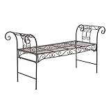 [en.casa] Gartenbank Cossila 70x147x46 cm Metallbank 200 kg Edelrost-Braun