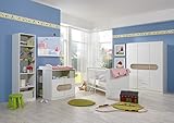Wimex Babyzimmer Set Lilly, Bestehend aus Kleiderschrank, Babybett, Wickelkommode, Unterschrank und Regal, Liegefläche 70x140 cm, Weiß