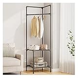 AARONG Kleiderständer, hängende Regale, Ecke, Flur, Baum, Eingangsbereich, Garderobe mit 2/3 Regalen, freistehender Kleiderständer, Schuhregal, Organizer für Zuhause, Büro, Schlafzimmer (Farbe: Sch