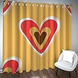 Vorhänge Blickdicht Farbliebesmuster 280(B) X250(H) cm Curtains - 3D Patterns Microfiber Blackout Fabric Eyelet Window Drapes for Kids Bedroom Wohnzimmer Jungen- Und Mädchenzimmer